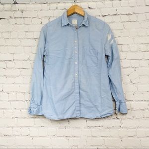 Gap Button Down Shirt Shrunken boyfriend blue size Medium